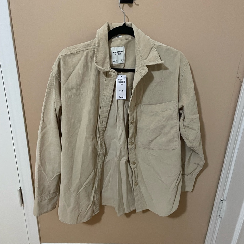 Cream Corduroy Button Down Shirt